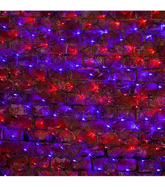 Гирлянда Neon-night Сеть 'НЕТ ЛАЙТ' 2.5мх2.5м 432 LED 26Вт 220В IP44 черный провод; красн./син.