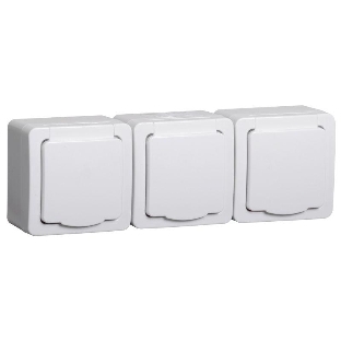 Розетка IEK ERMP32-K01-16-54-EC РСб23-3-ГПБб роз 3м с з/к о/у IP54 (белый) ГЕРМЕС PLUS