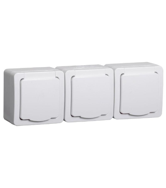 Розетка IEK ERMP32-K01-16-54-EC РСб23-3-ГПБб роз 3м с з/к о/у IP54 (белый) ГЕРМЕС PLUS