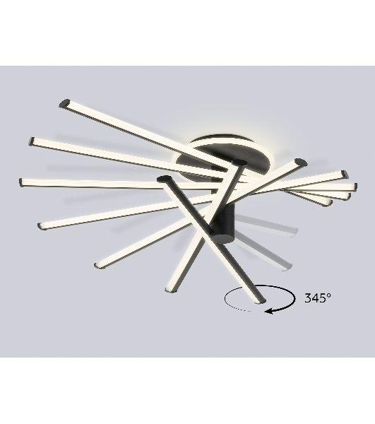 Потолочный светодиодный светильник Ambrella light FL6242 BK черный 135W 3000K-6400K 900*750*230 (ПДУ ИК)