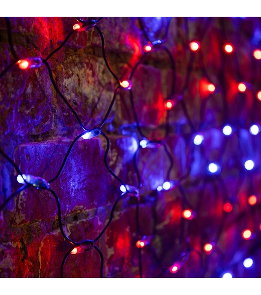 Гирлянда Neon-night Сеть 'НЕТ ЛАЙТ' 2.5мх2.5м 432 LED 26Вт 220В IP44 черный провод; красн./син.