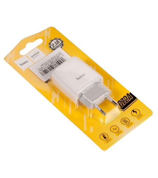 Сетевое зарядное устройство 1 USB/HOCO HC-12899 C72A/Выход: 10.5W/белый