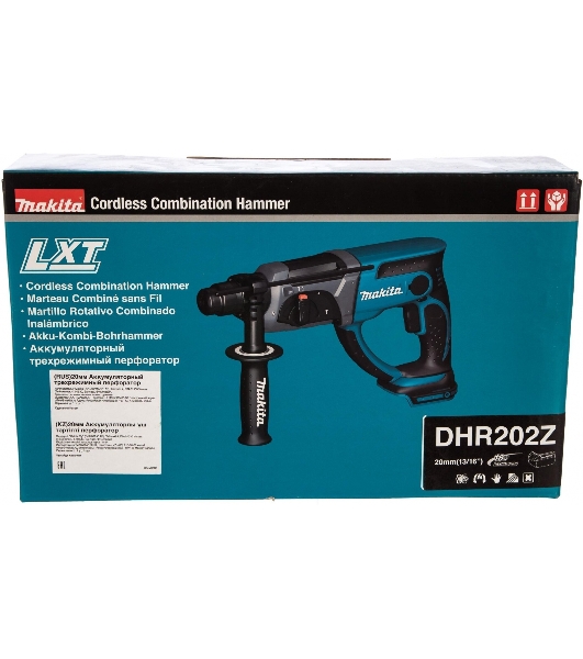Перфоратор Makita DHR202Z, SDS-plus, 18 В, 1.9 Дж, от аккумулятора