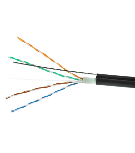 Кабель Cablexpert UPC-5051E-4-CU-OUTR, UTP outdoor 4x2x0.51 на тросу, медный, кат.5e, однож., 305м, coil, черный