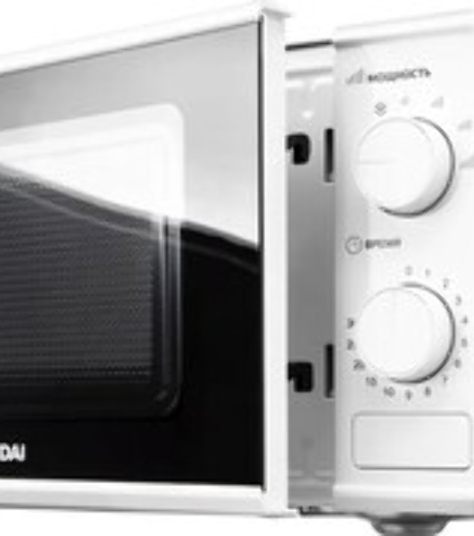 Микроволновая печь Hyundai HYM-M2044 белый, 20 л, 700 Вт, переключатели - поворотный механизм