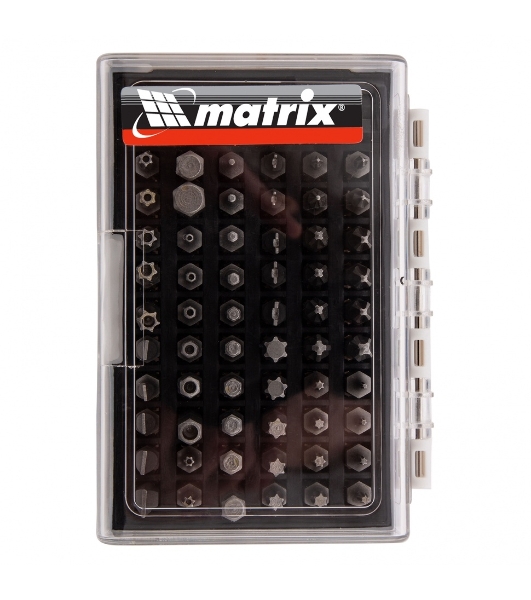 Набор бит Matrix с магнитным держателем, CrV, 61шт