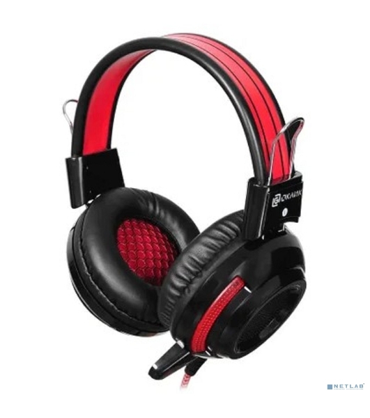 Проводные наушники Oklick HS-G300 черный/красный, полноразмерные, Jack 3.5 мм