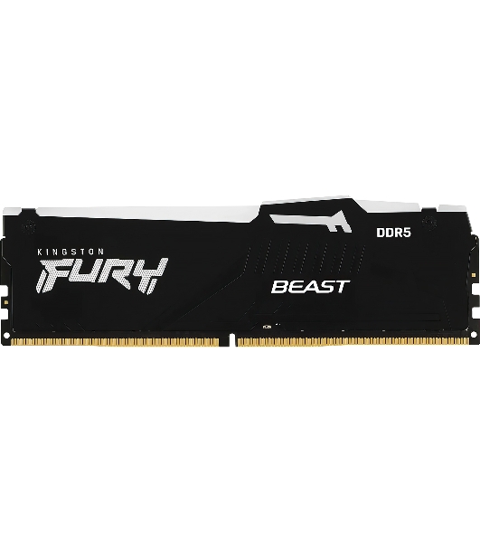 Оперативная память Kingston Fury Beast Black RGb, DDR5, 8Gb (1x8Gb), 5600MHz, CL36, DIMM, с радиатором, RGb, черный