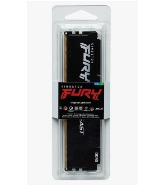 Оперативная память Kingston Fury Beast, DDR5, 32GB (1x32 GB), 6000 MHz, CL36, DIMM, радиатор, черный