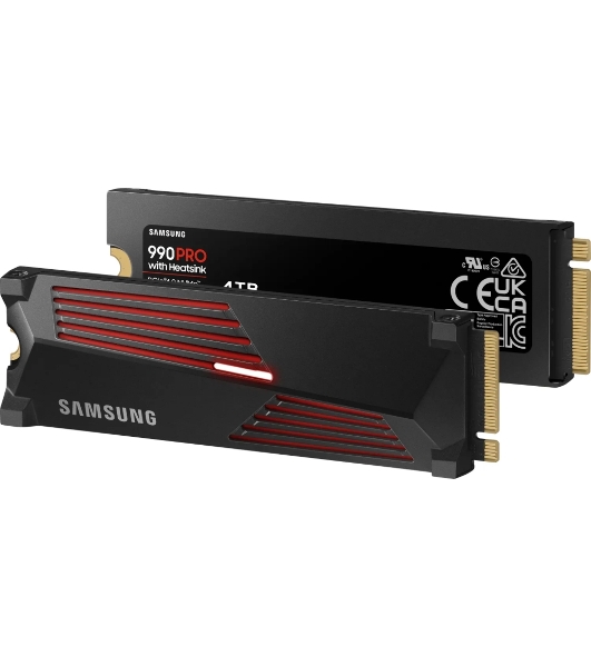 Накопитель SSD Samsung 990 Pro 4Tb, PCIe 4.0 x4, M.2 2280, NVMe, R/W 7450/6900, с радиатором