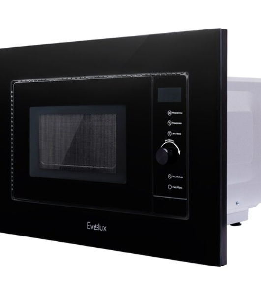 Встраиваемая микроволновая печь Evelux MW 253 B черный, 17 л, 700 Вт, поворотный механизм/сенсор