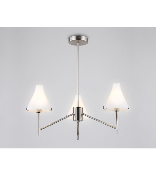 Люстра Ambrella light LH57121/3 SN/FR никель/белый матовый E14/3 max 40W D650*590