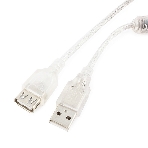Кабель Cablexpert USB2.0 Pro, AM/AF, 3м, экран, 2 феррит.кольца, прозрачный (CCF-USB2-AMAF-TR-10), фото2