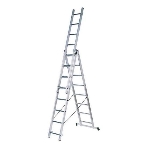 Лестница FIT 65434 трехсекционная алюминиевая 3х9 ступеней h=257/449/641 см вес 11.18кг, фото9