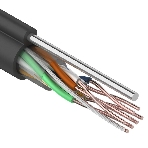 Кабель витая пара Rexant UTP 4PR 24AWG, cat.5e наружный (OUTDOOR) + ТРОС*1 (бухта 305 м), фото 1