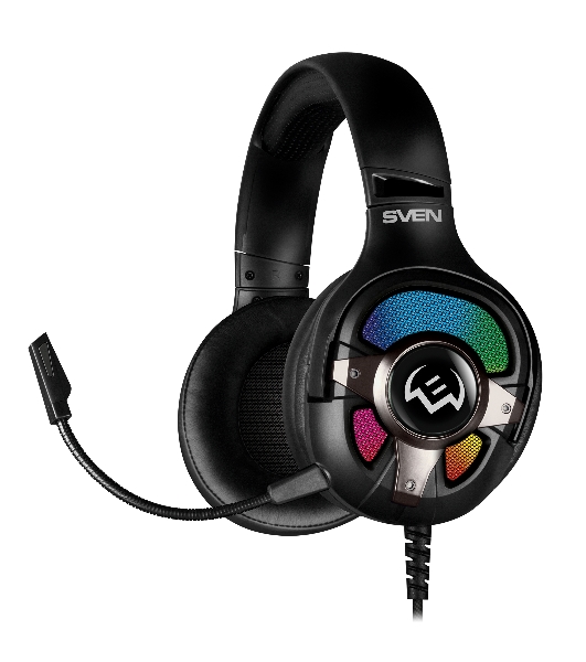 Гарнитура Sven AP-U1100MV чёрный, проводная, USB, подсветка