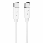 Кабель USB2.0 Hoco Type-C/Type-C, 3А, 60Вт, силиконовая оплетка, X87, 1м, белый, коробка, фото3