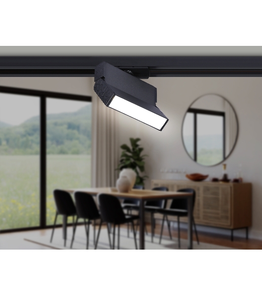 Трековый однофазный светодиодный светильник Ambrella light GL6803 BK черный LED 6W 4200K 115*22*87