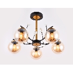 Светильник Ambrella light TR9072/5 BK/TI черный/янтарь E14 max 40W D620*420, фото 1