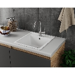 Мойка для кухни BAU Stil White snow 45х50, выпуск с сифоном в комплекте, белый снег, фото9
