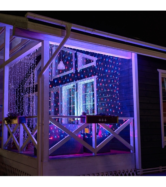 Гирлянда Neon-night Сеть 'НЕТ ЛАЙТ' 2.5мх2.5м 432 LED 26Вт 220В IP44 черный провод; красн./син.