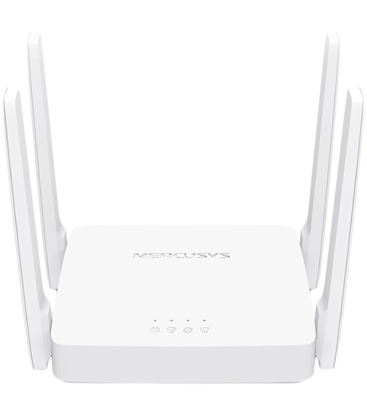 Роутер Mercusys MR20 AC750 Dual-Band Wi-Fi RouterSPEED: 300 Mbps at 2.4 GHz + 433 Mbps at 5 GHzSPEC: 2× Fixed External Antennas, 2× 10/100 Mbps LAN Ports, 1× 10/100 Mbps WAN PortFEATURE: Router/Access Point Mode Mode, WPS/Reset Button, IPTV, IPv6, Parental Controls