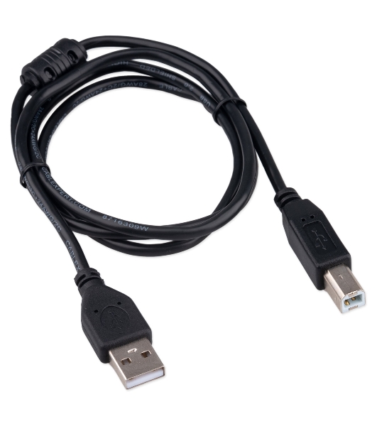 Кабель USB2.0 Cablexpert CCF-USB2-AMBM-1M, AM/BM, медь, двойн.экран, фер.кольцо, Pro, 1м, черный, пакет