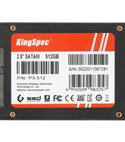 Накопитель SSD 2.5' KingSpec P3-512, 512Gb, SATA, R/W 570/500