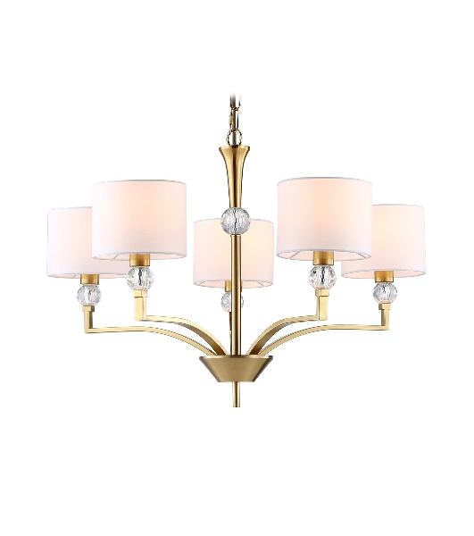 Люстра Ambrella light LH71131/5 BS/WH латунь/белый E14/5 max 40W D660*880