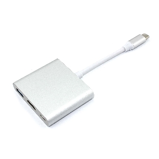 Адаптер Type-C на USB, HDMI 4K Type-С для MacBook, серебро