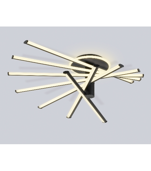 Потолочный светодиодный светильник Ambrella light FL6242 BK черный 135W 3000K-6400K 900*750*230 (ПДУ ИК)