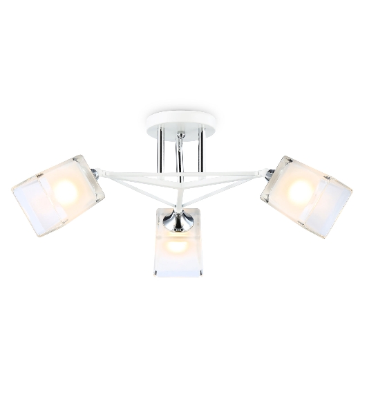 Светильник Ambrella light TR303071/3 WH/CH/FR белый/хром/белый матовый E27/3 max 40W D560*250
