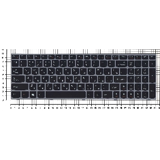 Клавиатура для ноутбука Lenovo IdeaPad B5400 M5400 черная с серебристой рамкой