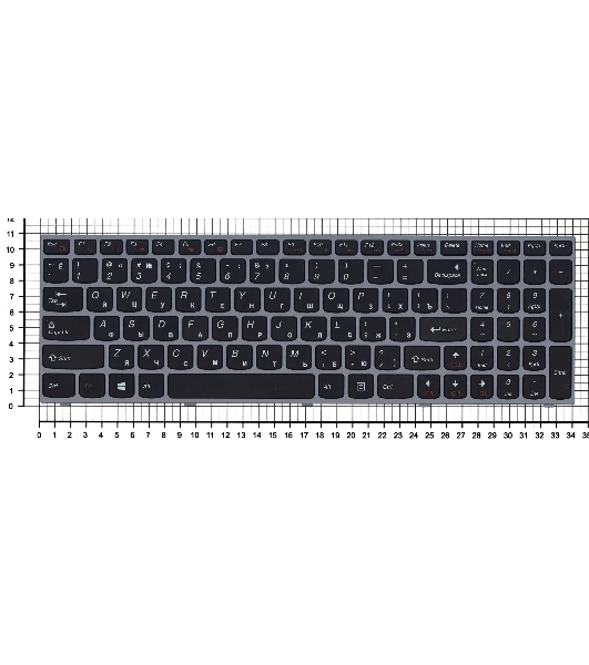 Клавиатура для ноутбука Lenovo IdeaPad B5400 M5400 черная с серебристой рамкой