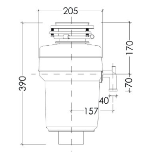 Измельчитель пищевых отходов Kuppersberg WS 750 B, High-Tech, мощность 750 Вт, 3800-4200 об/мин, защита от перегрева, авто выключение, DC мотор, шумоизоляция, уровень шума 70 дБ, черный