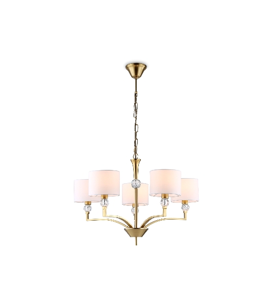 Люстра Ambrella light LH71131/5 BS/WH латунь/белый E14/5 max 40W D660*880