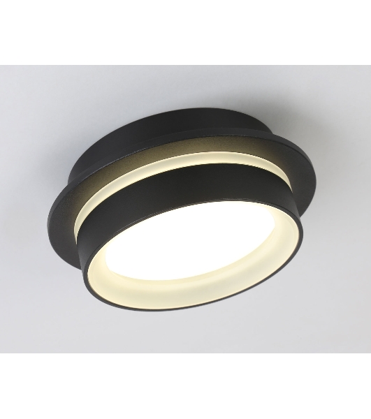 Светильник Ambrella light TN5385 SBK/FR черный песок/белый матовый GX53 IP44 D105*40