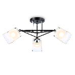 Светильник Ambrella light TR303072/3 BK/CH/FR черный/хром/белый матовый E27/3 max 40W D560*250, фото 1