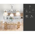 Светильник Ambrella light TR9091/3 WH/CH белый/хром E27*3 max 40W D570*270, фото5