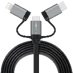 Кабель Crown USB - microUSB/USB Type-C/Lightning CMCU-3182 черный, фото 1