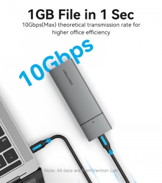 Корпус для SSD Vention USB 3.1 Gen 2-C M.2 NVMe Серый