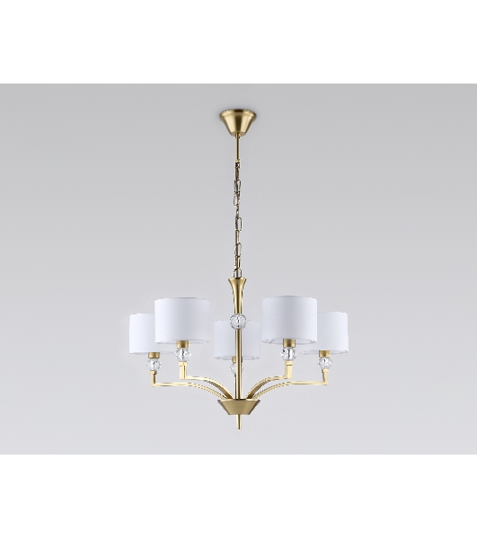 Люстра Ambrella light LH71131/5 BS/WH латунь/белый E14/5 max 40W D660*880