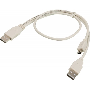 Kабель USB2.0 Ningbo mini (5pin)-A 0,5m +доп.питание A(0.3m)