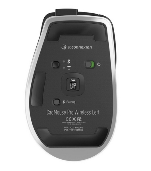 Мышь беспроводная/проводная 3Dconnexion CadMouse Pro Wireless Left (3DX-700079) черный, 7200 dpi, радиоканал, Bluetooth, USB Type-C, кнопки - 7