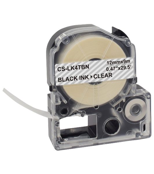 Картридж ленточный Cactus CS-LK4TBN черный, 12 мм, 9 м для Epson LW300/LW400/LW700/LW600P/LW1000P/K400/Z700/Z900
