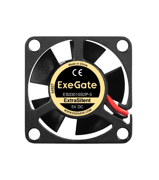 Вентилятор корпусной ExeGate ExtraSilent ES03010S2P-5, 30 мм, 8000 об/мин, 18 дБ, 2-pin, без подсветки