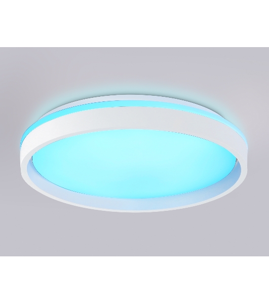 Светодиодный светильник RGB Ambrella light FZ607 WH/GD белый/золото IP20 66W 3000K-6500K+RGB D490*85 (ПДУ ИК)