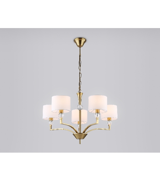 Люстра Ambrella light LH71131/5 BS/WH латунь/белый E14/5 max 40W D660*880