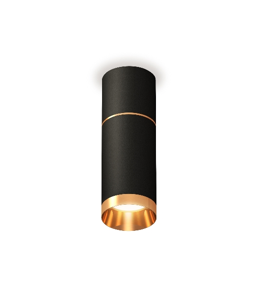Светильник Ambrella Light XS6323062 SBK/PYG черный песок/золото желтое полированное MR16 GU5.3 (C6302, A2062, C6323, N6134)