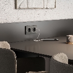 Розетка с заземлением, шторками и USB тип A+C (графит акрил), фото3